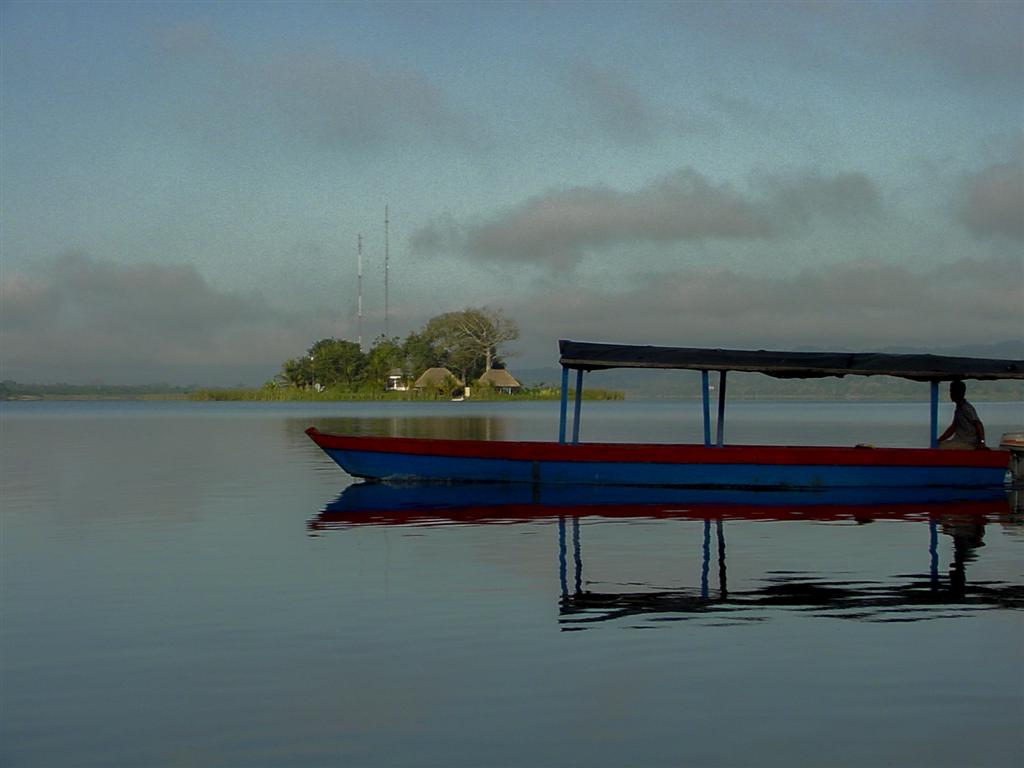 Water taxi in Flores, Gutemala