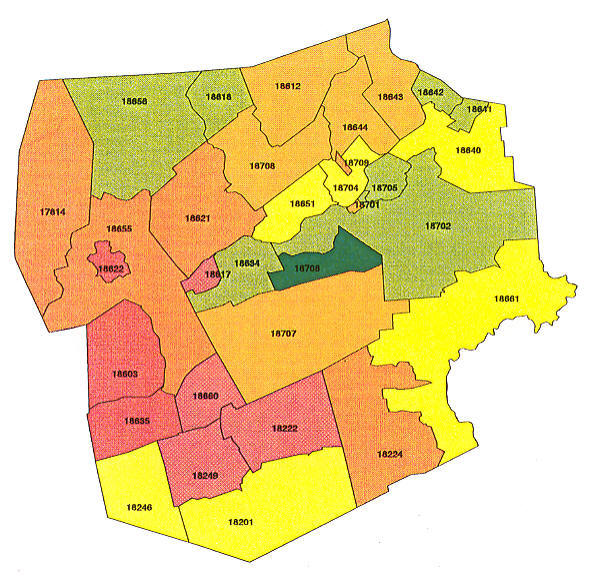 Pennsylvania Radon Map, Bucks county radon, Northampton county radon ...